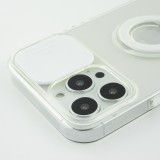 iPhone 13 Pro Max Case Hülle - mit Kamera-Slider und Ring - Weiss