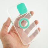 iPhone 13 Pro Case Hülle - mit Kamera-Slider und Ring - Türkis