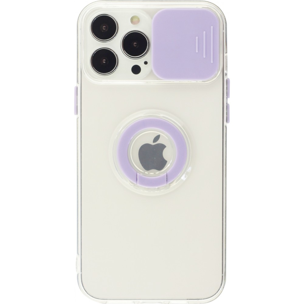 iPhone 14 Pro Max Case Hülle - mit Kamera-Slider und Ring - Violett