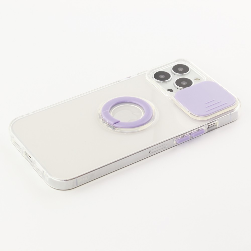 iPhone 14 Pro Max Case Hülle - mit Kamera-Slider und Ring - Violett