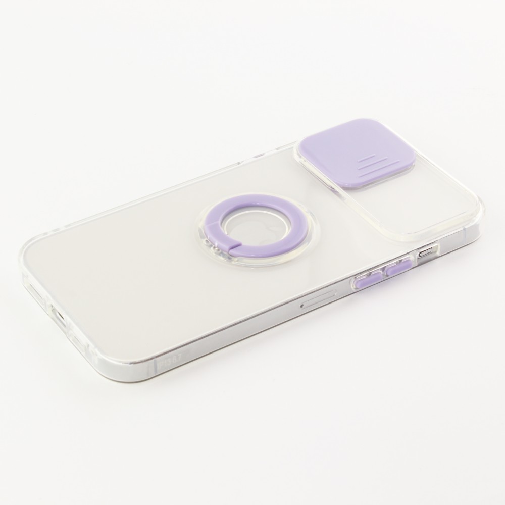 iPhone 14 Pro Max Case Hülle - mit Kamera-Slider und Ring - Violett