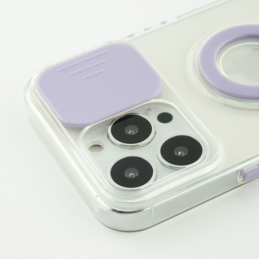 iPhone 14 Pro Max Case Hülle - mit Kamera-Slider und Ring - Violett