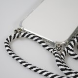 Hülle Samsung iPhone 16 Pro Max - Gummi transparent mit Seil - Weiss / Schwarz