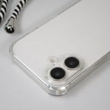 Hülle Samsung iPhone 16 Pro Max - Gummi transparent mit Seil - Weiss / Schwarz