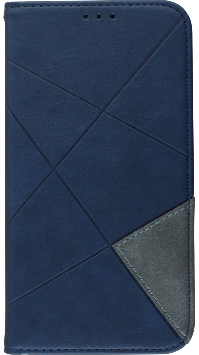 Hülle iPhone 16e - Flip Geometrisch blau
