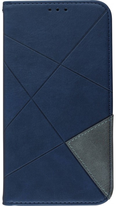 Hülle iPhone 14 Pro Max - Flip Geometrisch blau