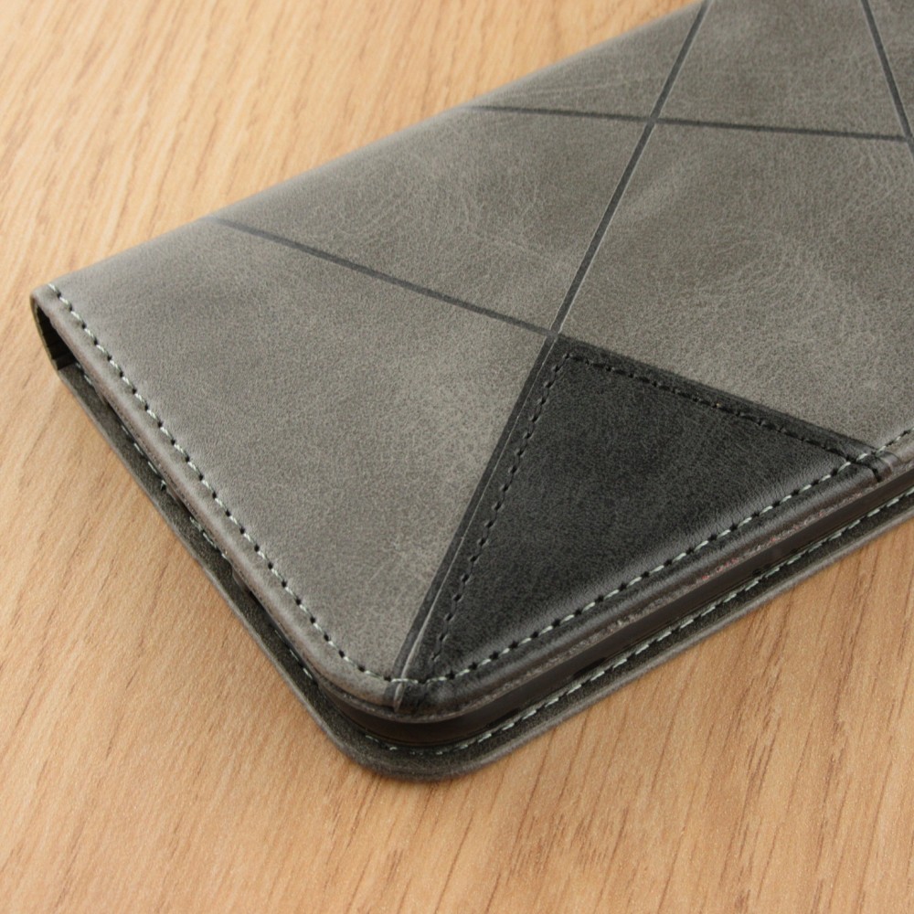 Coque iPhone 17e / 16e - Flip Géometrique - Gris