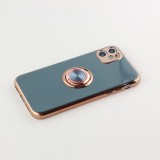 Hülle Samsung Galaxy S25 - Gummi Bronze mit Ring grau grün