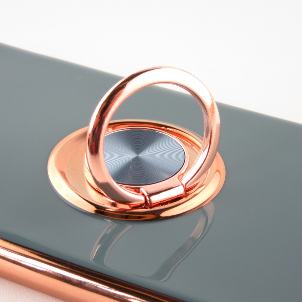 Hülle Samsung Galaxy S25 - Gummi Bronze mit Ring grau grün