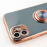 Hülle Samsung Galaxy S25 - Gummi Bronze mit Ring grau grün