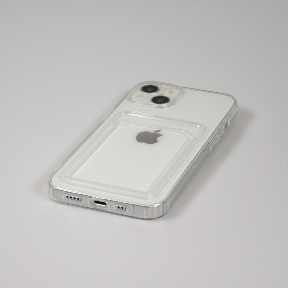 iPhone 11 Case Hülle - Gummi mit Kartenhalter - Transparent