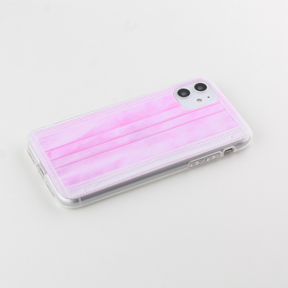 Hülle iPhone 11 - Gummi chirurgische Maske - Rosa