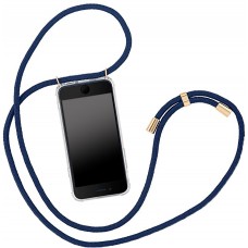 Hülle Samsung Galaxy S25 - Gummi transparent mit Seil blau
