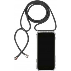 Hülle iPhone 12 / 12 Pro - Gummi transparent mit Seil - Grau