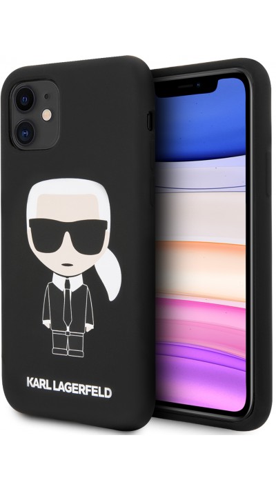 iPhone 11 Case Hülle - Karl Lagerfeld Silikon Soft-Touch - Schwarz