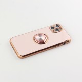 Hülle iPhone 11 Pro - Gummi Bronze mit Ring - Rosa