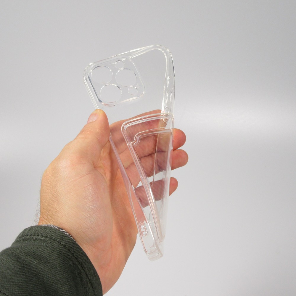 iPhone 11 Pro Case Hülle - Gummi mit Kartenhalter - Transparent