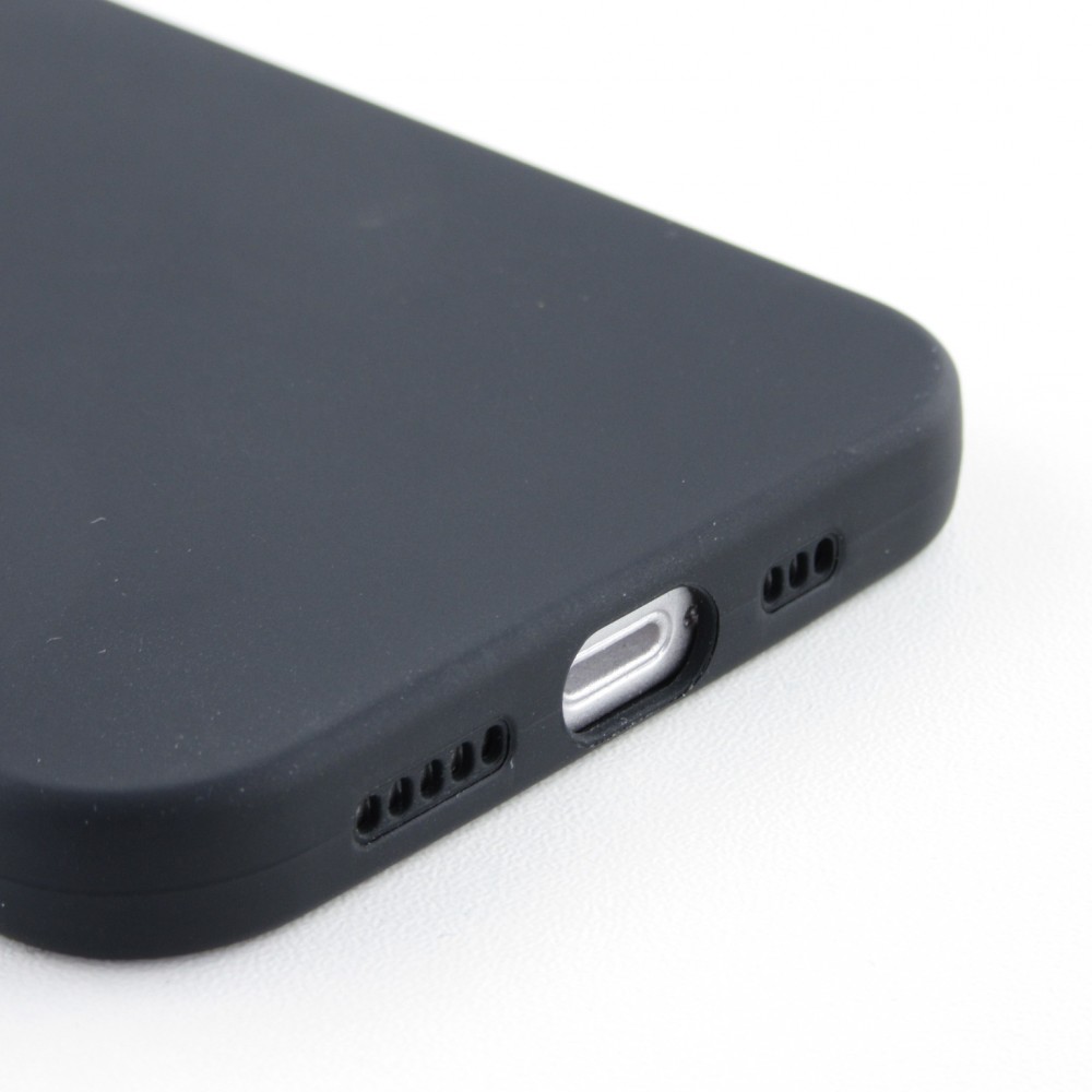 Hülle iPhone 12 Pro - Silikon Mat Herz - Schwarz