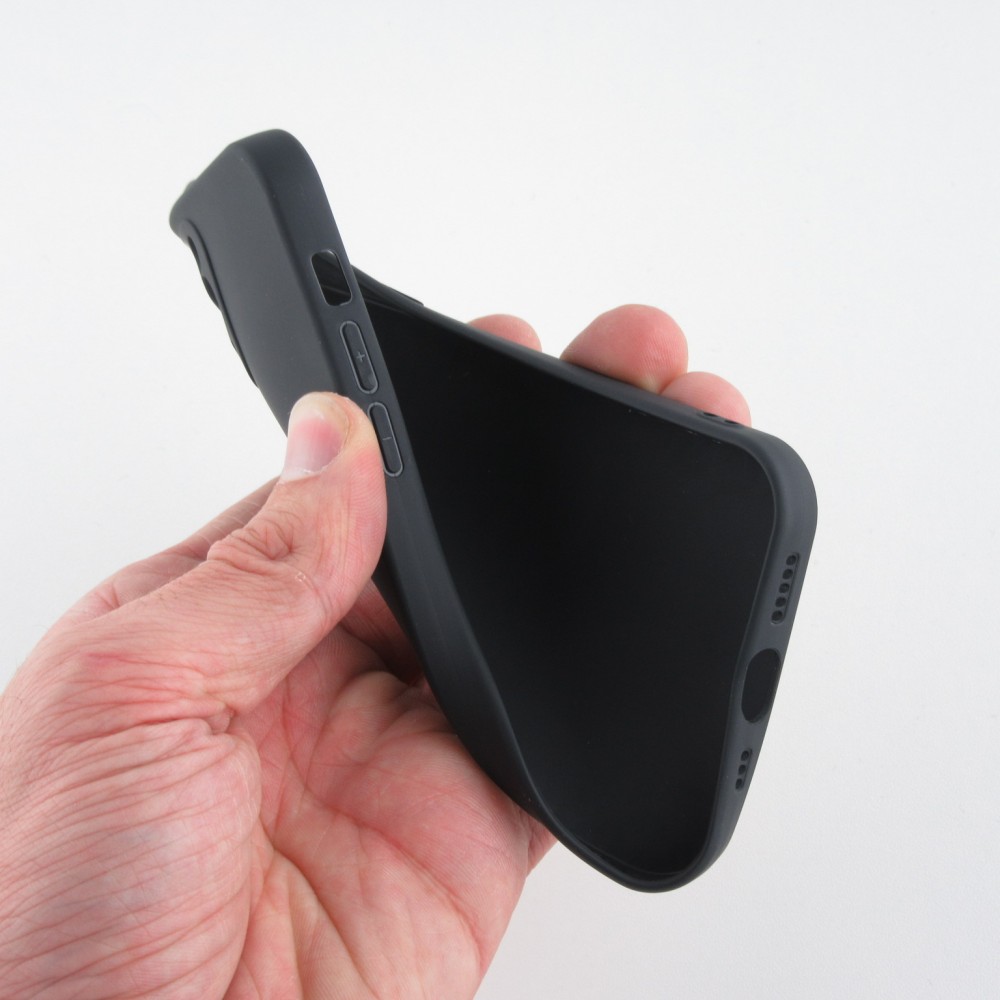 Hülle iPhone 12 Pro - Silikon Mat Herz - Schwarz