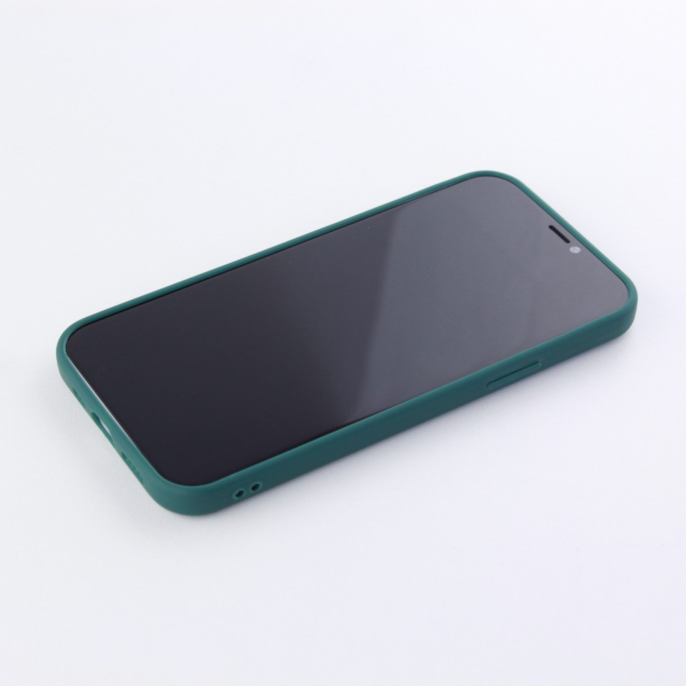 Hülle iPhone 12 Pro Max - Silikon Mat Herz - Dunkelgrün