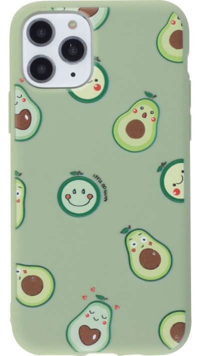 Hülle iPhone 11 Pro Max - Silikonmatte Avocado pattern