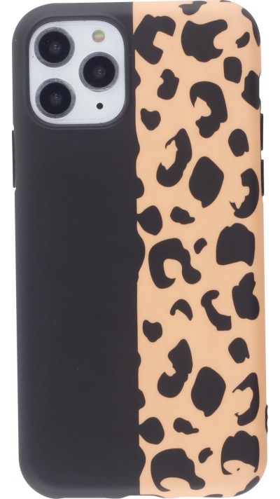 Hülle iPhone 11 Pro Max - Silicone Mat halb schwarzer Leopard