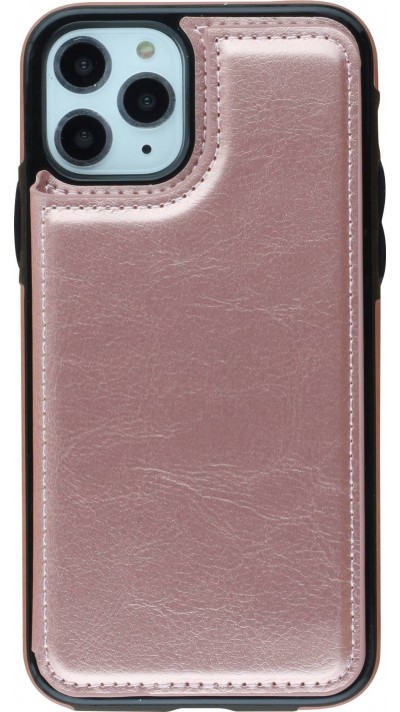 Hülle iPhone 11 Pro - Wallet Premium Cards rosa - Gold