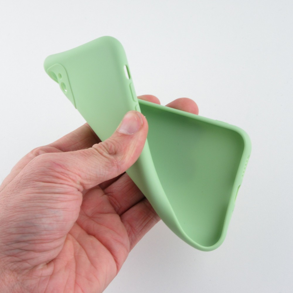 Hülle iPhone 12 mini - Silikon Mat Herz - Hellgrün