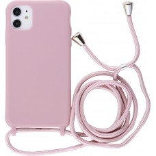 Hülle iPhone 13 Pro Max - Silikon Matte mit Seil blass- Rosa