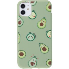Hülle iPhone 12 / 12 Pro - Silikonmatte Avocado pattern