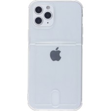 Hülle iPhone 12 mini - Gummi Bumper Kartenhalter - Transparent