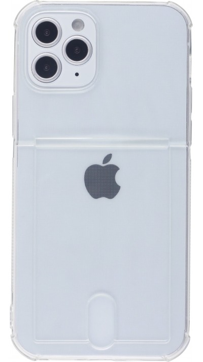 Hülle iPhone 12 mini - Gummi Bumper Kartenhalter - Transparent