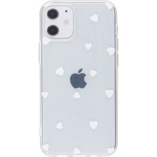 Hülle iPhone 12 / 12 Pro - Gummi kleines Herz - Weiss