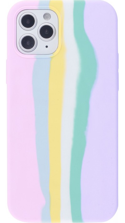 Hülle iPhone 12 / 12 Pro - Soft Touch multicolors rosa - Violett
