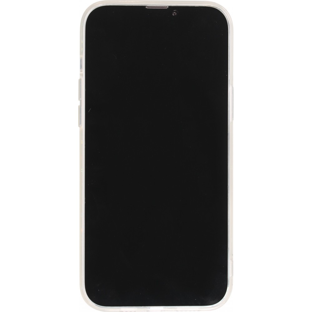 iPhone 12 / 12 Pro Case Hülle - Transparent irisierende Herzen Animationseffekt