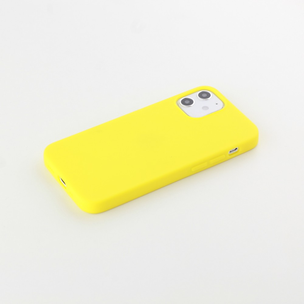 Coque iPhone 12 / 12 Pro - Silicone Mat jaune