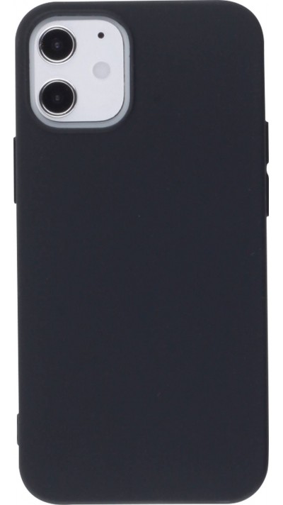 Hülle iPhone 12 / 12 Pro - Silkon Mat - Schwarz