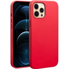 Hülle iPhone 12 Pro Max - Qialino Echtleder (MagSafe kompatibel) - Rot