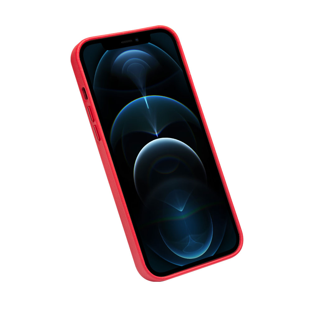 Hülle iPhone 12 Pro Max - Qialino Echtleder (MagSafe kompatibel) - Rot