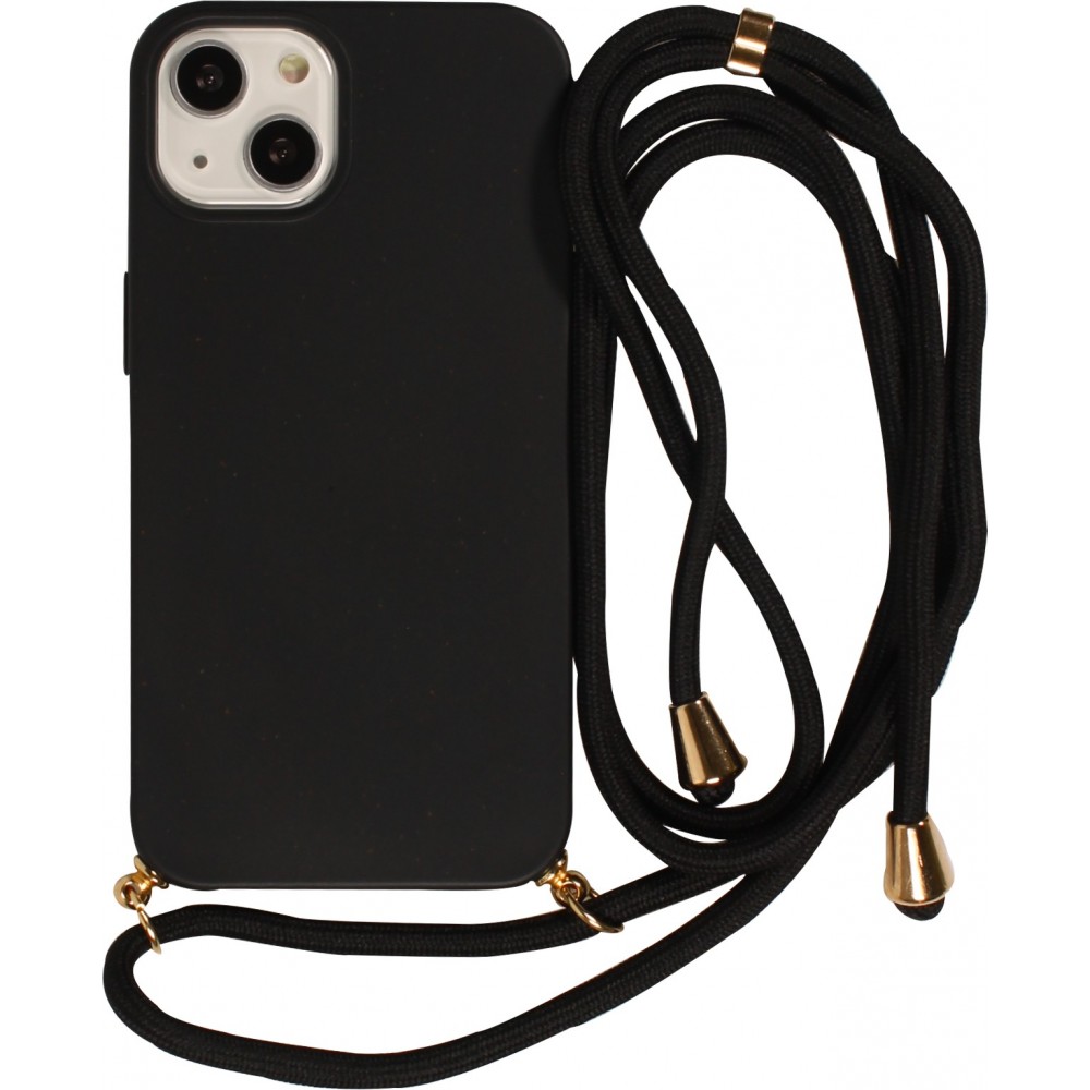 Samsung Galaxy S25 Case Hülle - Bio Eco-Friendly Vegan mit Handykette Necklace - Schwarz