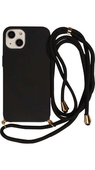 Samsung Galaxy S24 Ultra Case Hülle - Bio Eco-Friendly Vegan mit Handykette Necklace - Schwarz