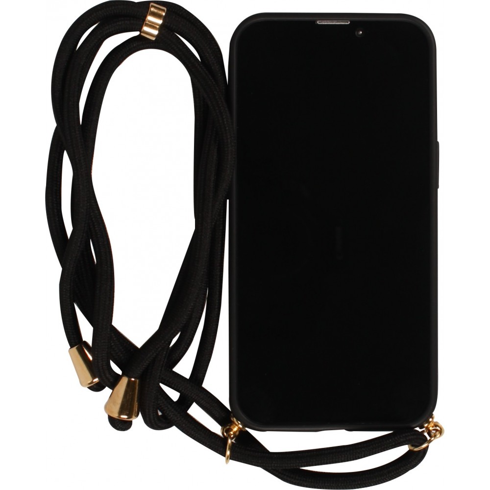 Samsung Galaxy S25 Case Hülle - Bio Eco-Friendly Vegan mit Handykette Necklace - Schwarz