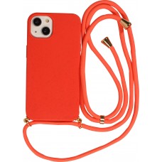 iPhone 13 Case Hülle - Bio Eco-Friendly Vegan mit Handykette Necklace - Rot