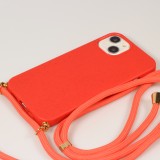 iPhone 13 Case Hülle - Bio Eco-Friendly Vegan mit Handykette Necklace - Rot
