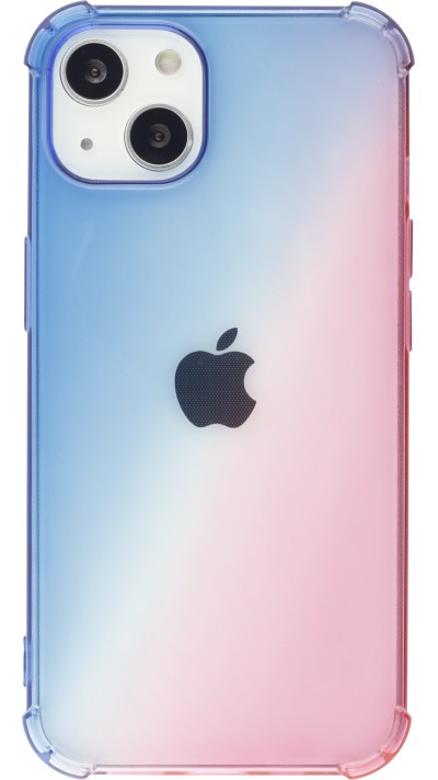 iPhone 15 Plus Case Hülle - Gummi Bumper Rainbow mit extra Schutz für Ecken Antischock - bleu - Rosa