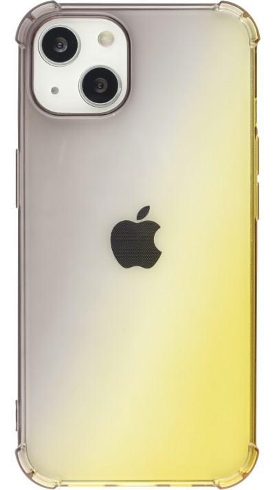 iPhone 14 Plus Case Hülle - Gummi Bumper Rainbow mit extra Schutz für Ecken Antischock - braun - Gelb