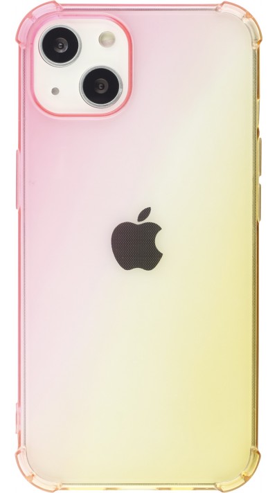iPhone 14 Plus Case Hülle - Gummi Bumper Rainbow mit extra Schutz für Ecken Antischock - rosa - Gelb