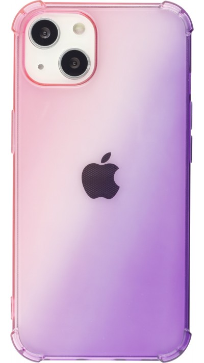 iPhone 15 Plus Case Hülle - Gummi Bumper Rainbow mit extra Schutz für Ecken Antischock - rosa - Violett