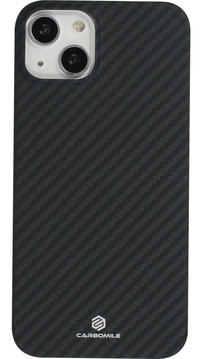 iPhone 15 Plus Case Hülle - Carbomile Schutzcase aus echtem Aramid Carbonfaser - Schwarz