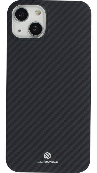 iPhone 14 Case Hülle - Carbomile Schutzcase aus echtem Aramid Carbonfaser - Schwarz